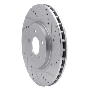 Ford Mustang Brake Rotor (1) - Front Right - R1 Concepts - Drilled & Slotted - Silver - `94-`04